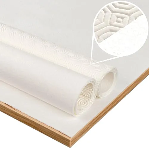 ANRO Tischschoner Tischdeckenunterlage Tischpolster Unterlage Tischdecke Meterware Schutzunterlage Tischschutz Molton Größe Wälbar mit Muster 2,2mm mit Vlies 100 x 140 cm