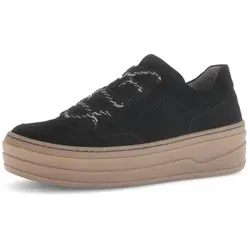 Gabor Plateausneaker - Sportlicher Schnürschuh mit Best Fitting-Passform - Sneaker mit optimaler Passform, aus Veloursleder in Schwarz, ideal für Komfort und Style im Alltag.