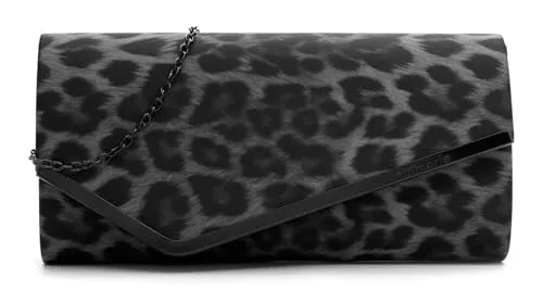 Tamaris Umhängetasche Amalia Leo Clutch Grey mehrfarbig - ELEGANTE ABENDTASCHE — Die Tamaris Clutch begeistert mit einem stilvollen Leopardenmuster in Grau- und Schwarztönen. GERÄUMIGES DESIGN — Das Hauptfach bietet ausreichend Platz für wichtige Utensilien und schnellen Zugriff. FLEXIBLE TRAGEVARIANTEN — Dank der abnehmbaren Kette lässt sie sich vielseitig tragen.