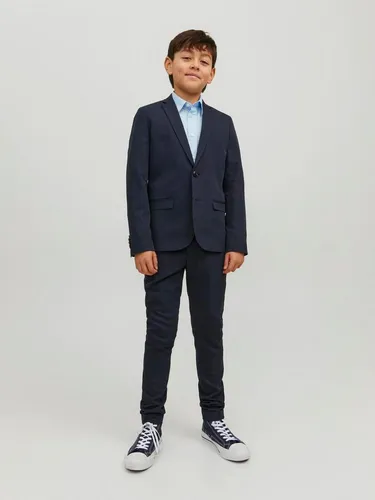 JACK & JONES Jungen Jprsolar Suit Noos Jnr Anzug, Dark Navy, 128 - Anzüge & Sakkos für Jungen, eleganter einreihiger Blazer mit Fly-Away Kragen und extra slim fit für einen modernen Look.