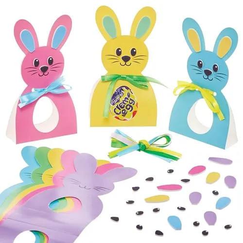 Baker Ross FN394 Bunny Easter Egg Holder - 10er-Pack, Zubehör für die Ostereiersuche, Halter für Osterschokolade