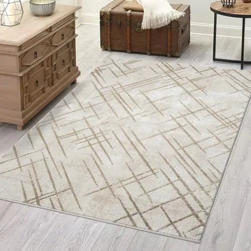carpet city Teppich Wohnzimmer - Creme - 80x150 cm - Vintage-Optik - Teppich für Wohnzimmer, Schlafzimmer oder Esszimmer im klassischen Vintage-Design. Pflegeleicht und strapazierfähig, ideal für eine gemütliche Atmosphäre.
