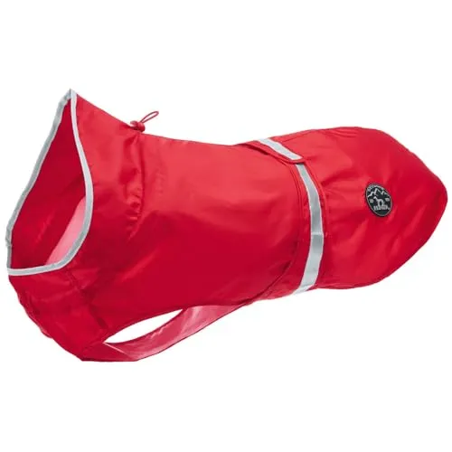 HUNTER Hunde-Regenmantel UPPSALA RAIN, rot - Regenjacken für Hunde, wind- & wasserfest mit reflektierenden Elementen für optimale Sichtbarkeit und Sicherheit beim Spaziergang.