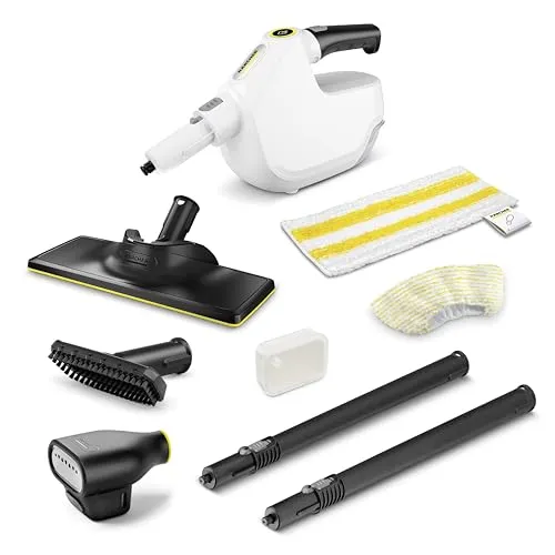 Kärcher Dampfreiniger SC 1 Multi & Up Textile Edition - Dampfreiniger für hygienische Reinigung von Hartböden und Oberflächen, mit 4-in-1-Funktion und schneller Aufheizzeit von nur 30 Sekunden.