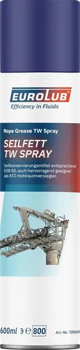 Eurolub Seilfett SEILFETT TW SPRAY 720600 - Öle & Schmierstoffe – Hochwertiges Spray zur effektiven Schmierung von Seilen, schützt vor Korrosion und verlängert die Lebensdauer.