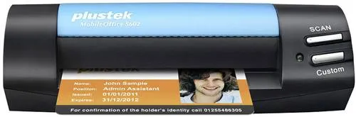 Plustek MobileOffice S602 - A6 Dokumentenscanner mit 1200 x 1200 dpi, kompakt und ideal für mobiles Scannen von Visitenkarten und Dokumenten