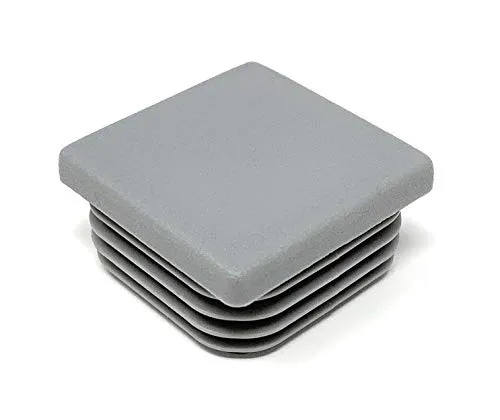 Design61 10x Vierkant Rohrstopfen Lamellenstopfen 40x40 mm mit Lamellen für Innenmaß 34-38 mm verkehrsgrau
