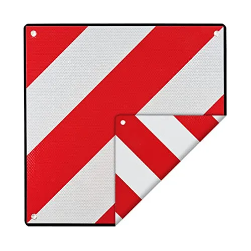 Flexible Warntafel zum wenden für Italien und Spanien 50 x 50 cm Ösen Kunststoff Warnschild Fahrradträger Wohnmobil Wohnwagen Auto