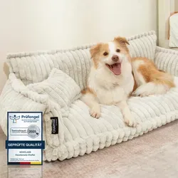 noviclass® Haustiersofa Chaffar | Orthopädisches Katzensofa und Hundesofa für große Hunde - Inkontinenzeinlagen, extra weich und elegant mit orthopädischer Matratze für maximalen Liegekomfort und Gelenkschonung, ideal für große und ältere Hunde.