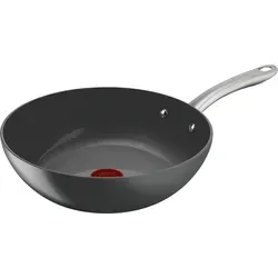 Tefal Renew+ Wok Keramik 28 cm - Pfanne aus 100% recyceltem Aluminium mit stabiler Keramik-Antihaftbeschichtung. Ideal zum gesunden Braten von Gemüse und Fleisch, bis 250°C backofenfest und mit Thermo-Signal für optimale Temperatur.