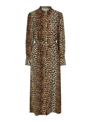 Y.A.S Hemdblusenkleid "YASKAYA LS LONG SHIRT DRESS S. NOOS" - Sommerkleider mit elegantem Hemdblusenkragen und auffälligem Leonora-Print, aus leichtem Webstoff für höchsten Tragekomfort.