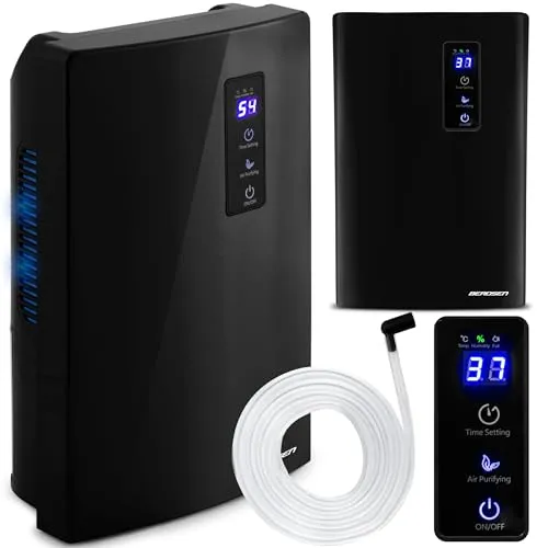 Berdsen Luftentfeuchter BR-20B mit Display - Luftentfeuchter für Räume bis 30 m², leise im Betrieb und mit UV-Luftreinigung für bessere Luftqualität.