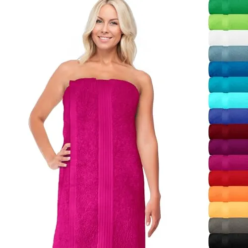Lashuma Wellness Strandtuch Damen 70x200 cm – Linz aus Portugal – Weiches Frottee-Handtuch in Purpur - Erleben Sie stilvolle Entspannung mit unserem 70x200 cm großen Damen Saunahandtuch. Hergestellt aus 100% Baumwolle, bietet es hohe Saugkraft und ein angenehmes Hautgefühl – ideal für Sauna, Spa oder Strand.