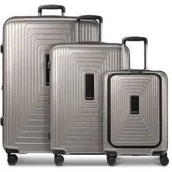 Redolz Trolleyset Essentials 14, 3-teilig mit 4 Rollen - Hochwertiges Koffer-Set mit arretierbarem Griff und TSA-Schloss, ideal für sicheres Reisen. Bietet zusätzlichen Stauraum mit Dehnfalte und externem Laptopfach für Notebooks bis 15 Zoll.