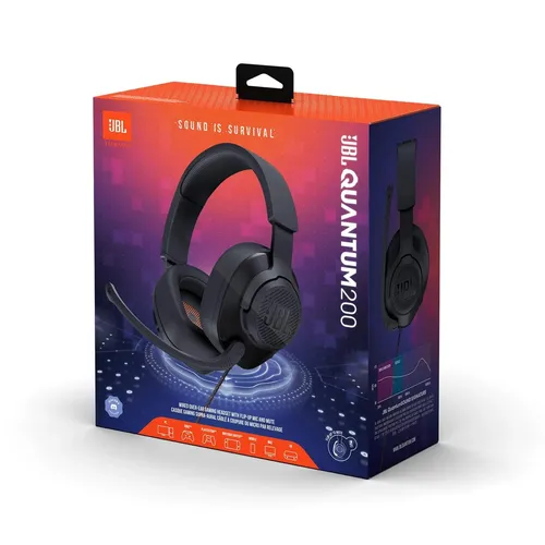 JBL QUANTUM 200 Gaming-Headset - Kabelgebundenes Gaming-Headset mit 50 mm Treibern für beeindruckenden Surround-Sound, perfekt für Gamer auf PC, PlayStation und Xbox.