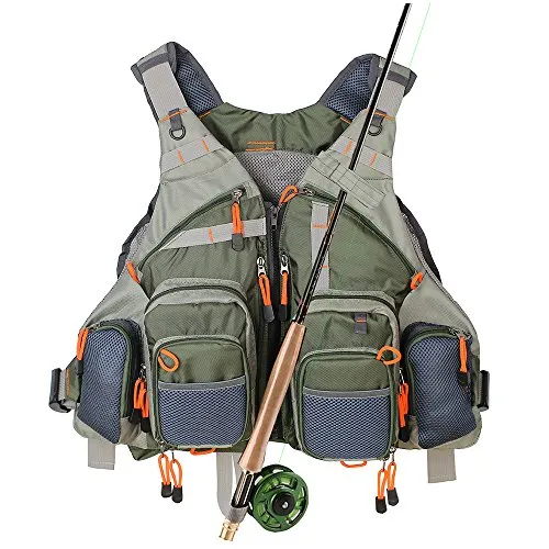 Kylebooker Fliegenfischen Herren Damen Outdoor Angelweste Angeln Westen Maschen mutil-Taschen Weste