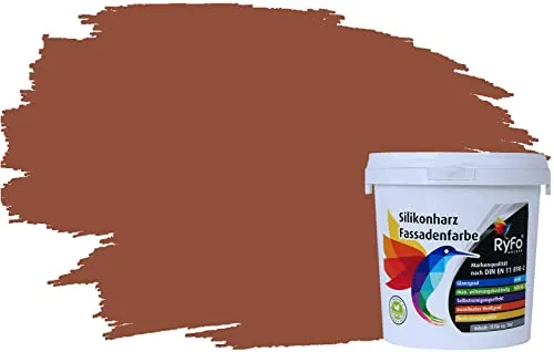 RyFo Colors Silikonharz Fassadenfarbe Lotuseffekt Kupferbraun 1l - Hoch wetterbeständige Silikonharz-Fassadenfarbe für den Außenbereich. Mit exzellenter Deckkraft und selbstreinigendem Effekt – ideal für langlebige und attraktive Fassaden. Weitere Farben und Größen erhältlich.