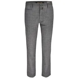 Pierre Cardin 5-Pocket-Jeans PIERRE CARDIN LYON grey blue checkered chino 33747 4803.85 - VOYAGE grau W35 / L30