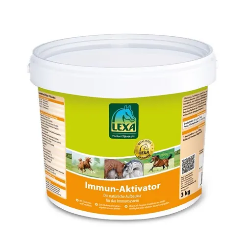 LEXA Immun-Aktivator für Pferde 3 kg - Pferdefutter für ein starkes Immunsystem, angereichert mit Echinacea, Blütenpollen und Antioxidantien. Ideal zur Unterstützung in stressigen Zeiten wie Stallwechsel und Impfperioden.
