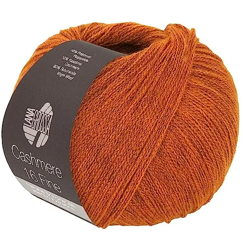 LANA GROSSA Cashmere 16 Fine | Aus Kaschmir- und Merinowolle | Handstrickgarn aus 80% Schurwolle (Merino extrafine), 10% Kaschmir & Polyamid | 50g Wolle zum Stricken & Häkeln | 320m Garn FB 56