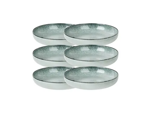 Broste Copenhagen Geschirr-Set NORDIC SEA Schale 22,5 cm Set6, Steingut - Elegantes Geschirr-Set aus Steingut, inspiriert von der nordischen Landschaft. Jedes Stück ist ein Unikat mit einzigartigen Farbverläufen und Texturen, ideal für stilvolle Dinnerpartys oder gemütliche Snacks.