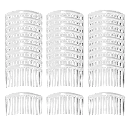 Cinaci Französische Haarkämme aus Kunststoff, für Hochzeit, Braut, Schleier, kleine Haarspangen mit 23 Zähnen, DIY, Kopfschmuck, Dutt-Halter, Griffe, Haarspangen, DIY, Basteln, Haarschmuck für Frauen