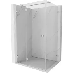 Mexen Lunar T Duschkabine 140 x 100 cm, schwenkbar links, transparent, Chrom - Elegante Duschkabine mit 8 mm Sicherheitsglas und Chrom-Profil. Ideal für moderne Bäder, bietet eine großzügige Eingangsbreite von 1100 mm für komfortables Duschen.