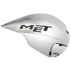 MET Drone Wide Body II Zeitfahrhelm Silber M - Fahrradhelm mit herausragender Aerodynamik und Komfort. Ideal für Zeitfahren und Triathlons, ausgestattet mit einem innovativen Anpassungssystem und strategisch platzierten Belüftungsöffnungen.
