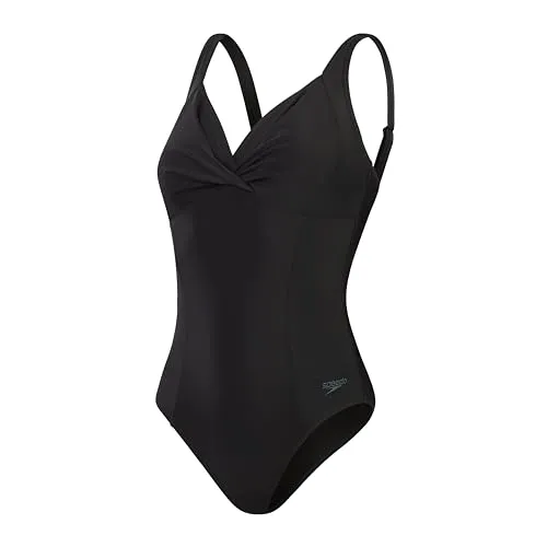 Speedo Women's Shaping Cross Knot 1 Piece Swimsuit - Schwimmbrillen, stilvolles Shapewear mit umweltfreundlichem Material für perfekten Sitz und Unterstützung am Strand.