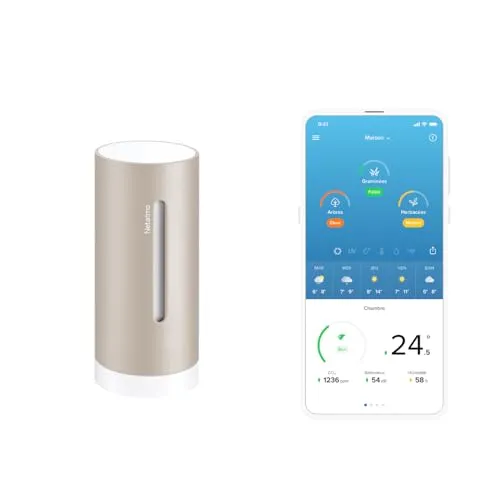 Netatmo Zusätzliches Smartes Innenmodul für Wetterstation - Zubehör zur Überwachung von Temperatur, Luftfeuchtigkeit und CO2-Werten in Echtzeit für ein besseres Raumklima.