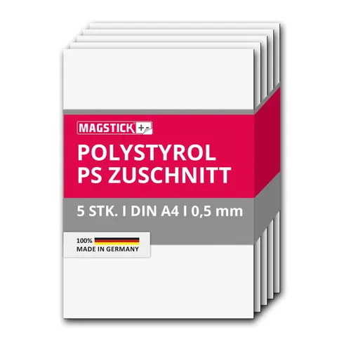5er Set Polystyrol Platten weiß DIN A4 Kunststoff-Zuschnitte Modellbau I mag_259