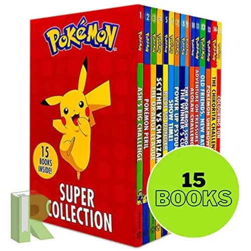 Pokemon Super Collection Series Books 1-15 Box Set - TV-, Film- & Videospiel-Adaptionen für Kinder, umfassende Sammlung der ersten 15 Bücher für kleine Pokemon-Fans.