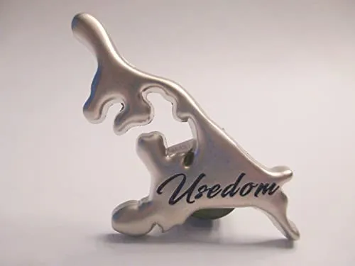 Usedom Ostsee Inselumriß Metall Magnet Germany Deutschland Souvenir