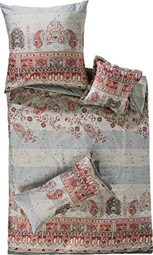 Bassetti Bettwäsche "Correggio V7" - 2-teiliges Mako-Satin Set - Bettwäsche-Set aus hochwertigem Mako-Satin mit eleganten Ornamenten, inklusive Bett- und Kissenbezug. Pflegeleicht und bei 60°C waschbar, ideal für stilvolle Schlafzimmer.