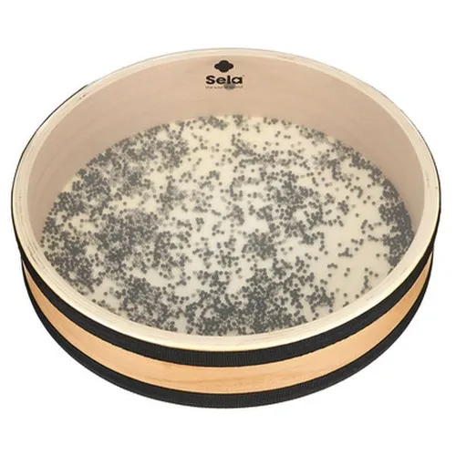 Sela 12" Ocean Drum - Tambourines und Shaker, 12" Ocean Drum mit Buchenholzrahmen und einzigartigem Klang durch Kunststoff- und Metallkugeln für kreative Klangerlebnisse.