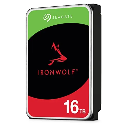 Seagate IronWolf, NAS interrne Festplatte 16TB HDD, 3.5 Zoll, 7200 U/Min, CMR, 256 MB Cache, SATA 6GB/S, silber, inkl. 3 Jahre Rescue Service, ST16000VN001
