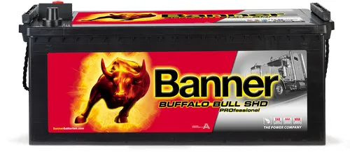 LKW Batterie 225Ah Banner Buffalo Bull SHD PRO 72503 - Batterien für LKW & Bus, wartungsfreie Nassbatterie mit 225Ah Kapazität und 1150A Kaltstartstrom – ideal für zuverlässige Leistung im schweren Einsatz.