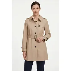 Tommy Hilfiger Damen Heritage Trench Jacke, Beige, XS - Elegante Funktionsjacke mit halbgespreiztem Kragen, verdecktem Hakenverschluss und praktischen Leistentaschen, perfekt für den Übergang.