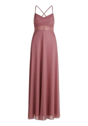 Vera Mont Damen Abendkleid im Glitzer-Look 34, Rosé/Silver - Elegantes Maxikleid im Glitzer-Look mit verführerischem Herzausschnitt. Ideal für besondere Anlässe, bietet ein fließendes Design, das die Silhouette schmeichelt. Zarte Spaghettiträger und ein Schnürverschluss sorgen für einen perfekten Sitz.