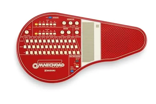 Omnichord OM-108 Red – Synthesizer mit Begleitautomatik - Limitierte Sonderedition in Rot. Intuitive Bedienung, 10 Preset-Sounds und MIDI-Ausgang für kreative Musikgestaltung.