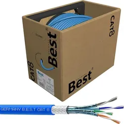 Germany B.e.s.t CAT 8 Netzwerkkabel 200m - Hochgeschwindigkeits-Netzwerkkabel mit 40 Gbit/s für zuverlässige Datenübertragung. Optimale Schirmung und halogenfreie Materialien sorgen für Sicherheit und Störungsfreiheit.