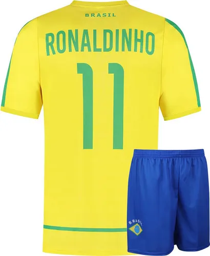 Brasilien Fußball Trikot Set Heim Ronaldinho - WM 2002 - Kinder und Erwachsene - M
