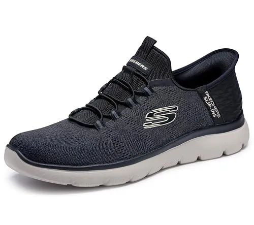 Skechers Herren Summits Key Pace Platform - Bequeme Sneaker in Schwarz - Herren-Sneaker mit atmungsaktivem Netzstoff und flexibler EVA-Sohle für optimalen Komfort und Unterstützung bei jedem Schritt.