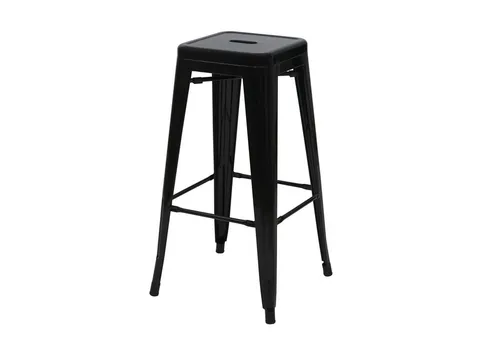 PROREGAL 4er-Set Barhocker 77cm Metall Industriedesign Schwarz - Stilvolles 4er-Set Barhocker im Industrial-Design. Stapelbar und platzsparend, ideal für Bar, Küche oder Essbereich. Robustes Metallgestell mit Fußstütze für hohen Sitzkomfort und Bodenschonern.