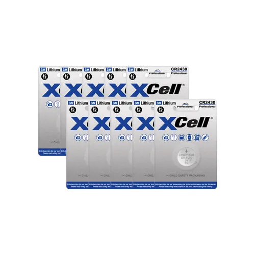10x XCell CR2430 Lithium-Knopfzelle 3V – 1er Blister