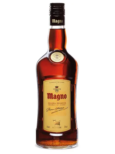 Osborne Magno Solera Reserva Brandy de Jerez 36% Vol. 1l - Hochwertiger spanischer Weinbrand, traditionell gereift in Eichenfässern. Aromatische Noten von Trockenfrüchten und Vanille, ideal für puren Genuss oder edle Cocktails.