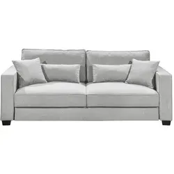 Carryhome Schlafsofa Hellgrau – Bequem & Vielseitig - Sofa mit Liegefunktion und bequemer Schaumkernpolsterung, ideal für Wohnzimmer oder Gästezimmer. Stylisches Design mit Cordbezug und Zierkissen, perfekt für entspannte Nächte!