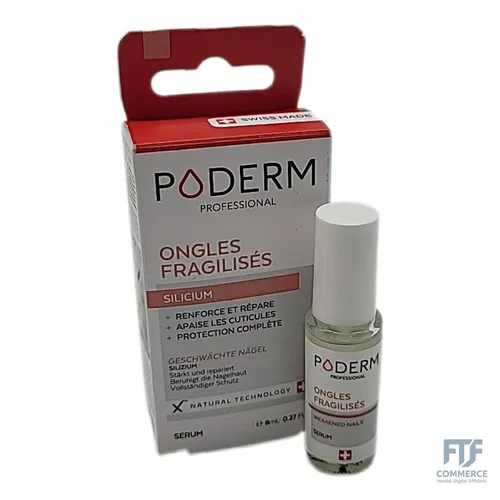 PODERM Serum Silicium für strapazierte Nägel - Nagelhärter für durch Chemotherapie geschwächte Nägel, beruhigt und schützt, 100% natürliche Inhaltsstoffe, in der Schweiz hergestellt und von Podologen empfohlen.