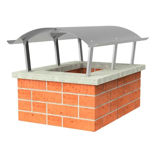 Edelstahl Schornsteinabdeckung Regenhaube 700 x 1000 mm - Hochwertige Schornsteinabdeckung aus Edelstahl, schützt Ihren Kamin optimal vor Regen und Schmutz, ideal für den Außenbereich.