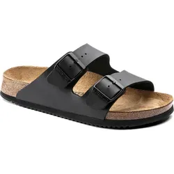 Birkenstock Sandale Arizona SL BF Black, Größe 43 - Unisex Sandalen in Schwarz mit Leder-Obermaterial und Kork-Fußbett für optimalen Komfort beim Wandern.